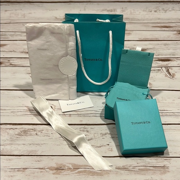 Tiffany & Co. Small Retail Bag Box Jewelry Bag Ribbon and Tissue Paper - Picture 1 of 16